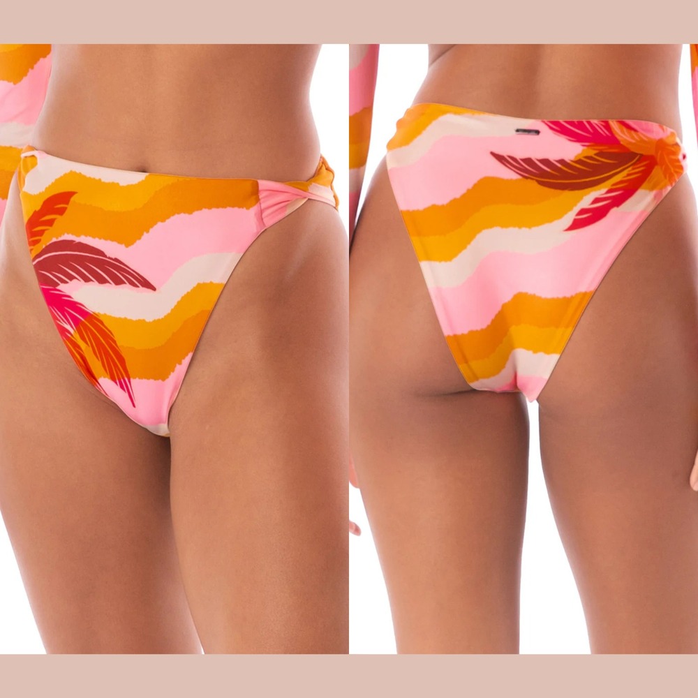 NEW $88 Maaji [‎ Small ] Paradiso Waves Chance High Rise Bikini Bottom #U1291